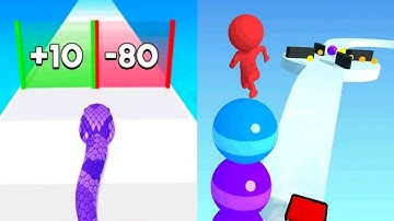 Snake Run Race VS Stack Rider Max All Levels Gameplay Android,iOS NEW UPDATE