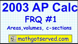 2003 AP Calculus AB/BC  Areas and Volumes Question I FRQ Released