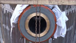 内航貨物船・松浦新船型 「しまかぜ」 船尾軸径納入～船尾管等挿入～プロペラ装着等（45）