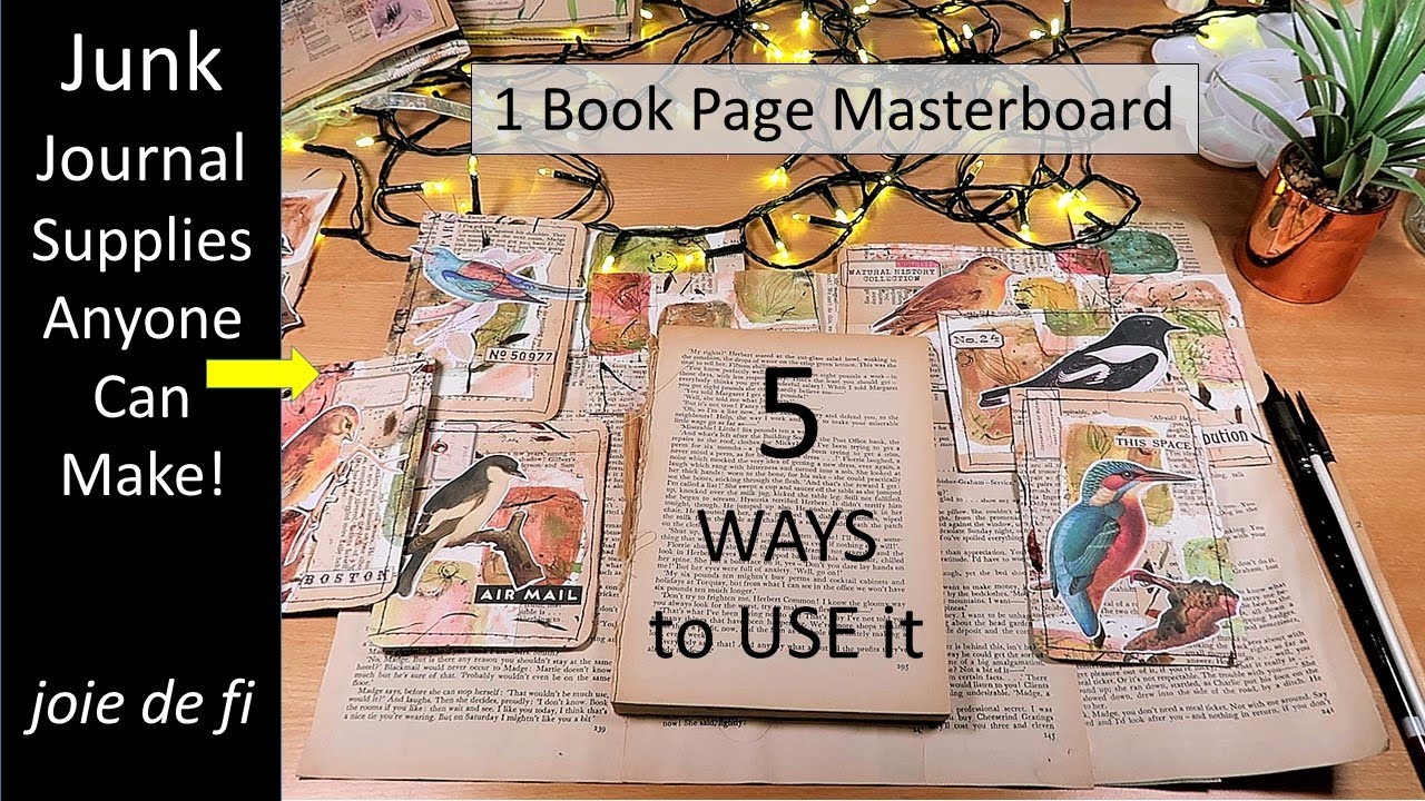 1 Book Page MASTERBOARD, 5 WAYS to USE IT ⭐ Junk Journal Supplies That  Anyone Can Make 