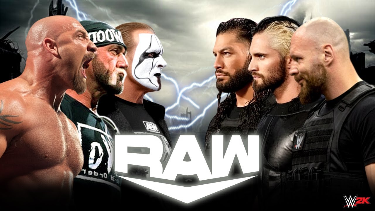 Sting Goldberg Hulk Hogan vs Roman Reigns Seth Rollins Jon Moxley (The Shield) | WWE 2K25 29/Jan/26