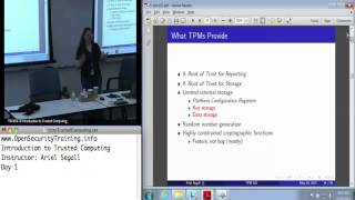 Full OpenSecurityTraining  Introduction To  Trusted Computing Day 1, part 3) News