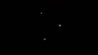 2 Orbs Fly Up to Blinking Aircraft &amp; Create Rotating Triangle - West of ABQ