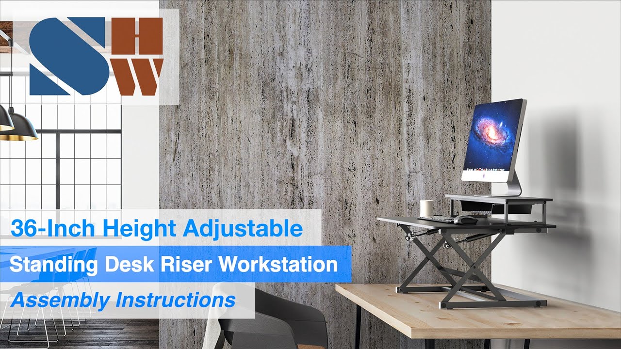 36-Inch Height Adjustable Standing Desk Converter Sit to Stand Riser  Workstation