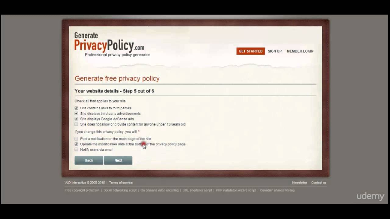 15   Google Terms of Service   Setting up a Privacy Policy