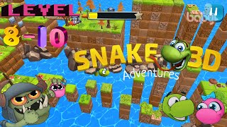 Snake 3D Adventures gameplay Walkthrough Tutorial Justbaby gaming Level 8-10 cartoon video game screenshot 5