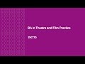BA in Theatre and Film Practice