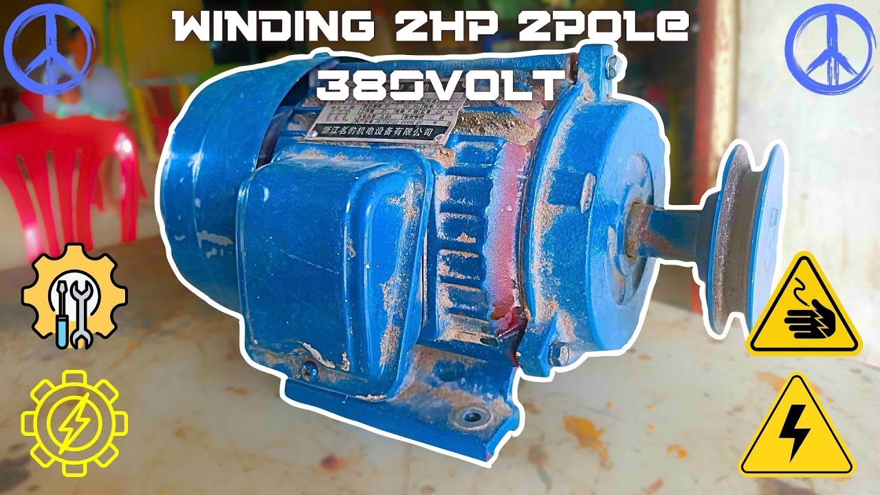 2Hp 380volt 3000r/min motor winding | How to repair a AC motor tutorial