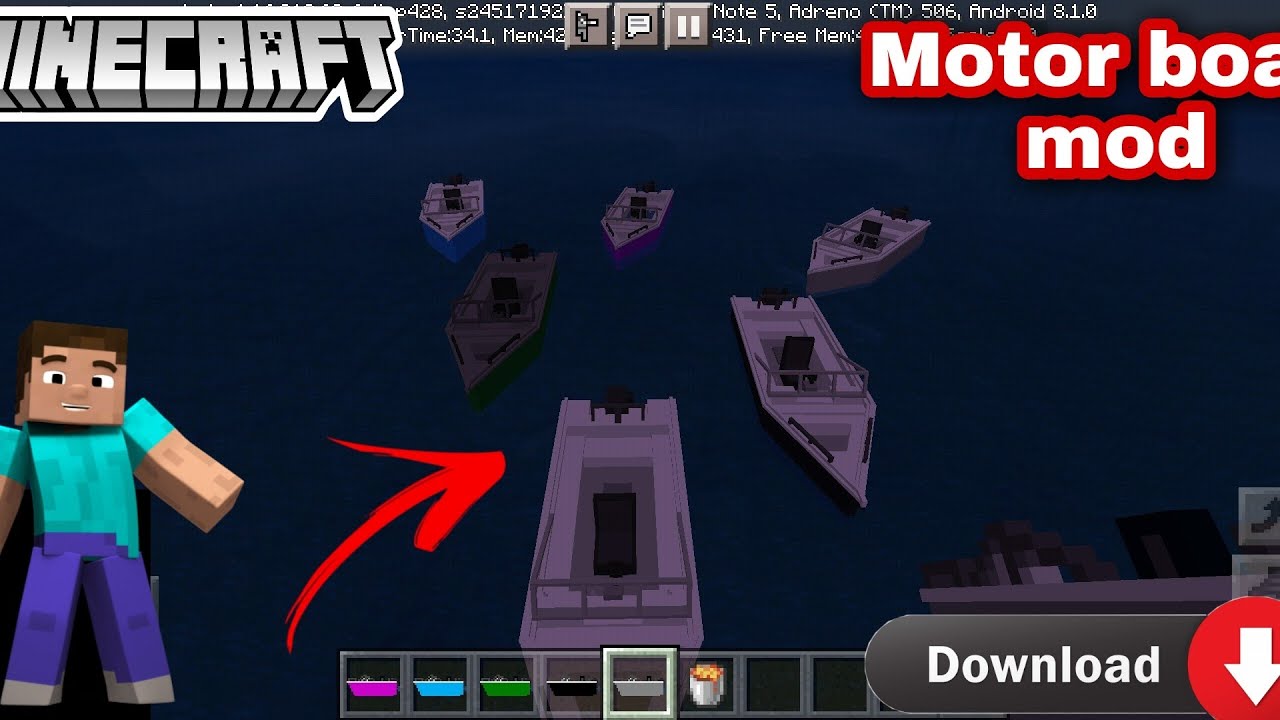 Minecraft but you can download motor boat mod