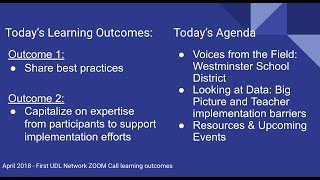CA UDL Network: Integrating UDL & MTSS and Barriers to UDL Implementation