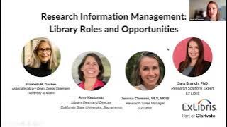 ACRL webinar- Research Information Management: Library Roles and Opportunities