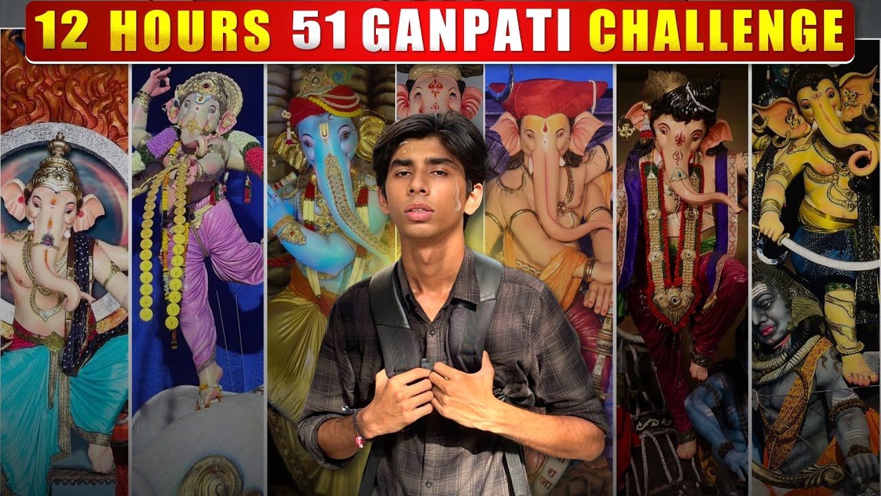 51 Famous Ganpati Darshan In 12 Hours Challenge 🤕
