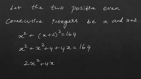 The sum of the squares of two consecutive even positive integers is 164. Find the integers.