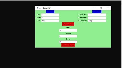 Age Calculator In Python With Source Code | Source Code & Projects