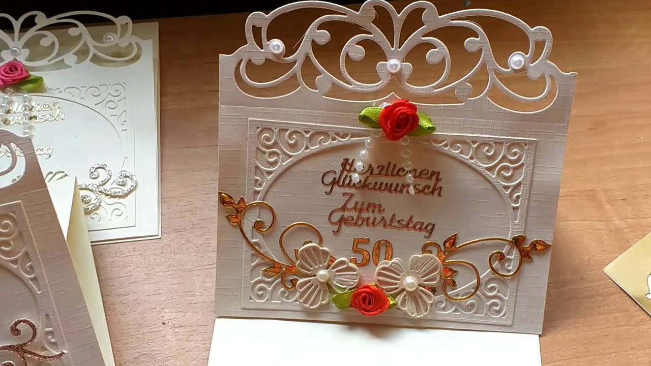 HOW I MADE THIS GREETINGS CARD WITH EMBELLISHMENT - YouTube