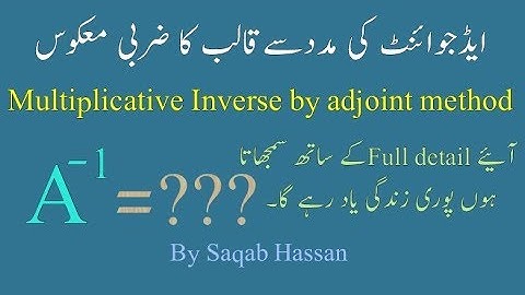 Multiplicative Inverse by Adjoint Method || Saqab Hassan ||