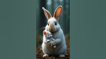 Rabbit Cries in Despair After Failing to Save Kitten 🐰 #RabbitRescue #CuteAnimals #AnimalRescue