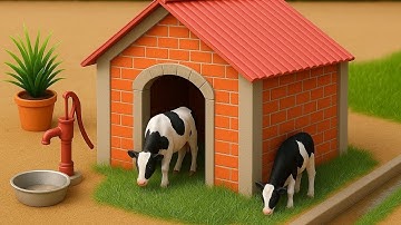 Realistic DIY Mini Brick House Build with Staircase & Railing | Extreme Miniature Construction