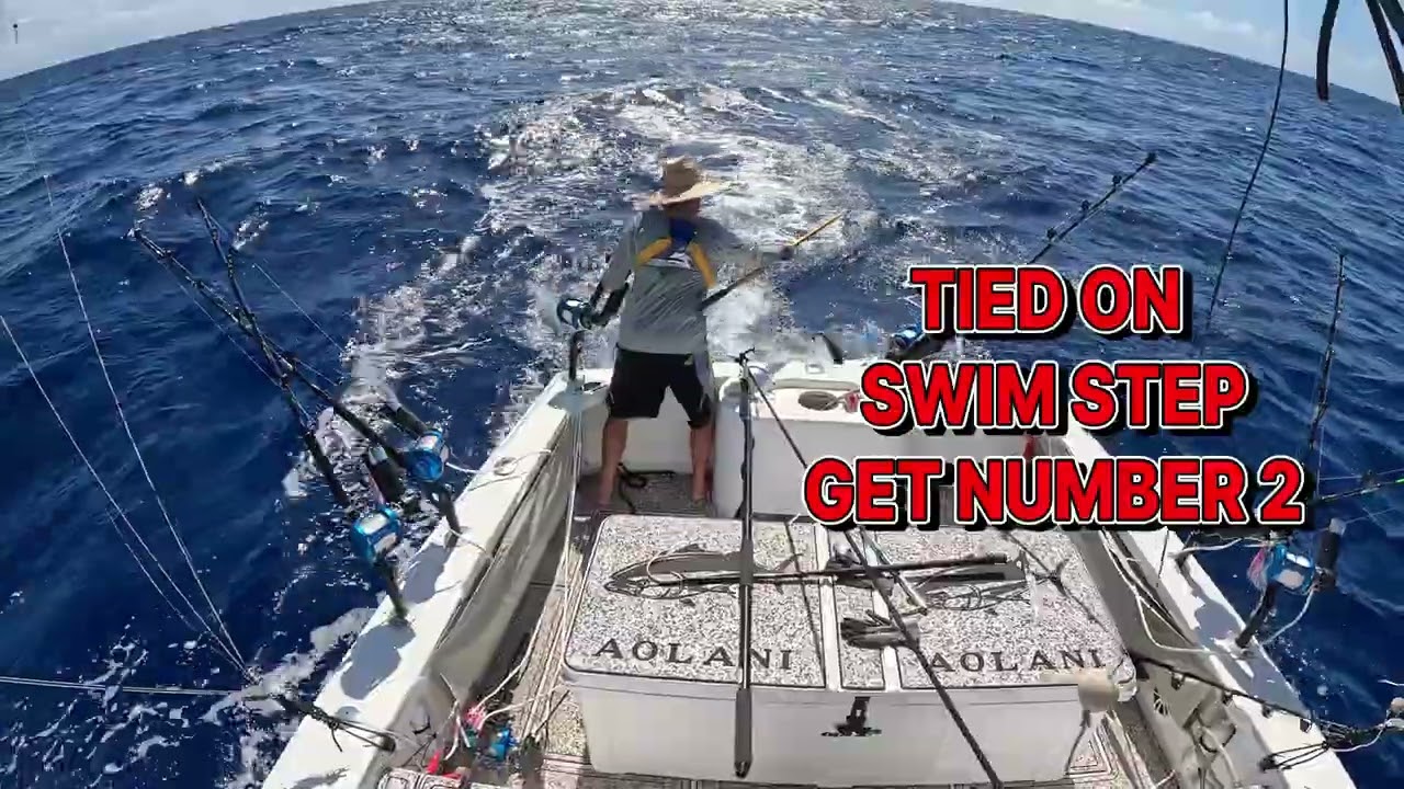 Double Ahi (tuna) Waianae, Hawaii on Aolani a 31 Bertram.