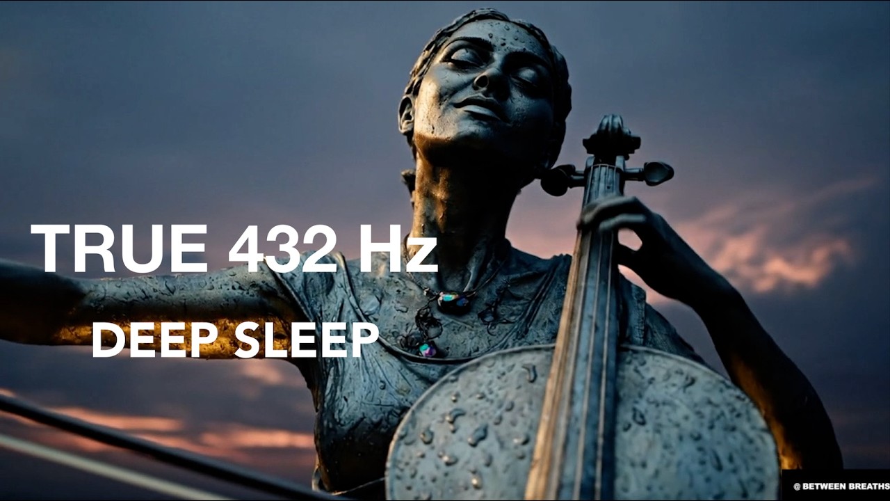 Precision Tuned 432Hz Ethereal Cello & Guitar | Deep Sleep | Black Screen After 1 Hour