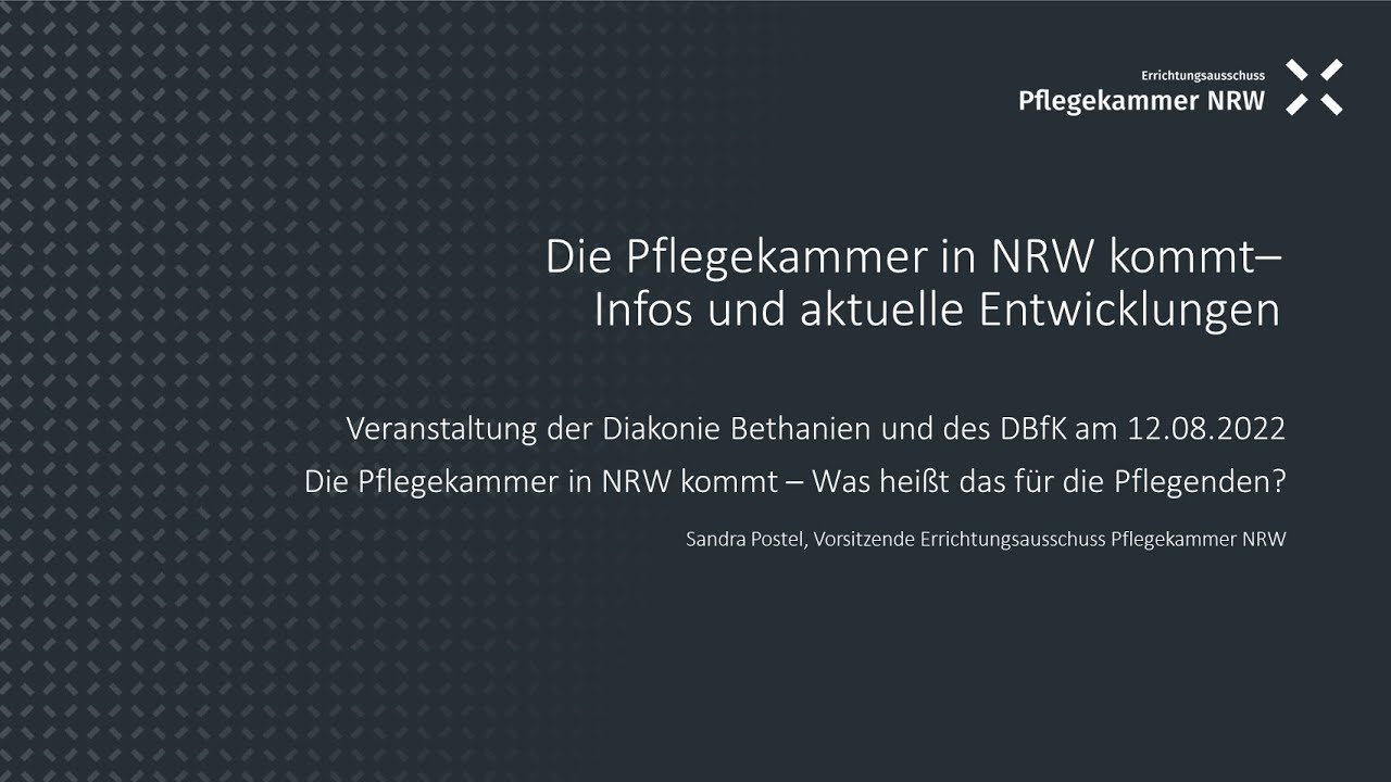 Podiumsdiskussion "Die Pflegekammer NRW kommt! Was bedeutet das für die Pflege?"