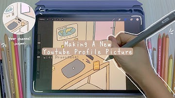 DRAW WITH ME | Making a profile picture for my youtube channel using Procreate ✏️