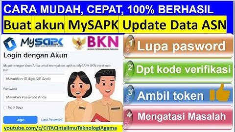 Cara buat Aktivasi akun mysapk 2021 Pemutakhiran data ASN I Update PNS I Mengatasi masalah login
