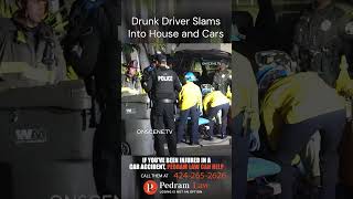 Drunk Driver Slams Into House and Cars