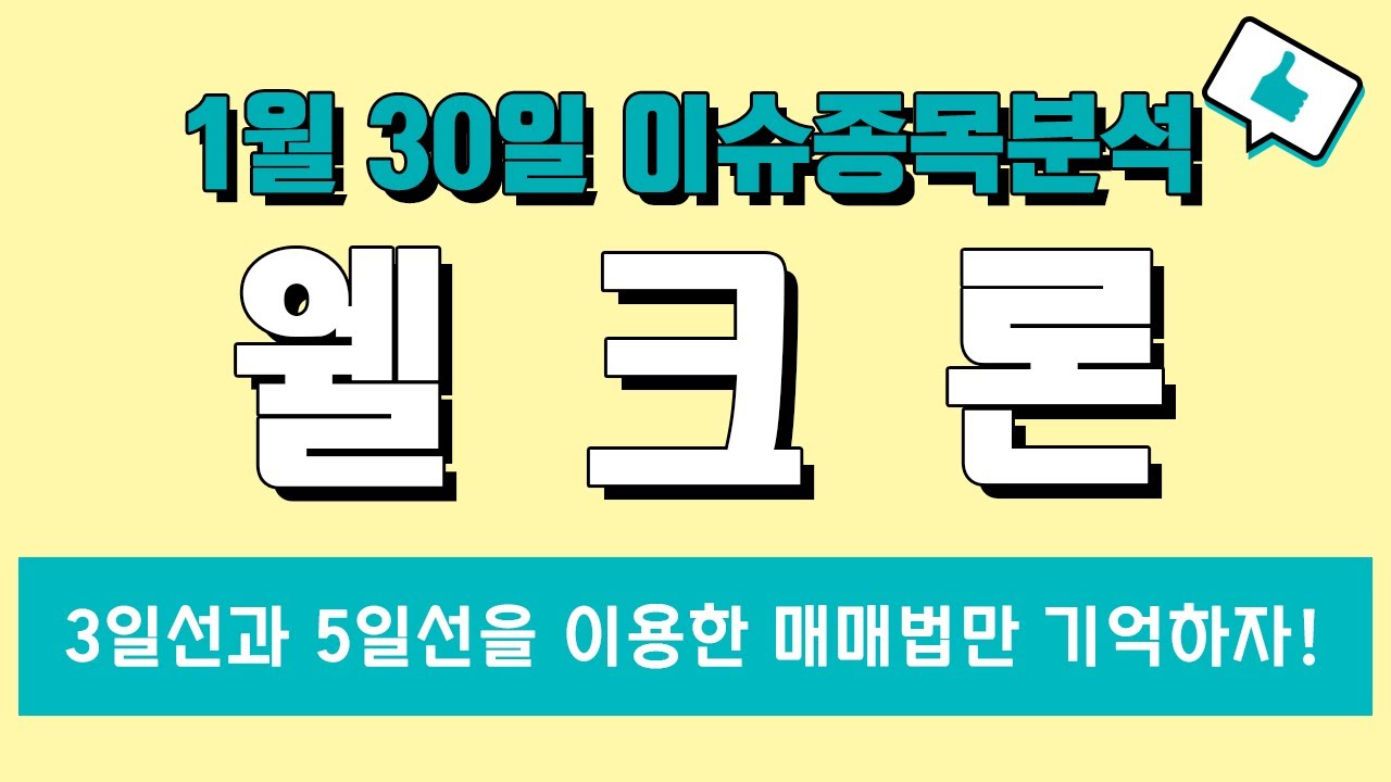 웰크론 (065950) 3일선과 5일선을 이용한 매매법만 기억하자!