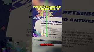 Peterbot‘s Welcome Card at Globals 2026… 😭