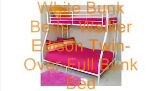 White Bunk Beds  Walker Edison Twin Over Full Bunk Bed