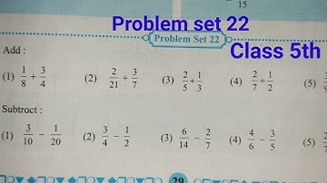 Problem set 22 Class 5th math | Fraction