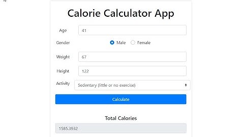 Simple Calorie Calculator App using JavaScript