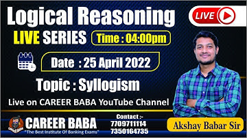 | Logical Reasoning LIVE Series |  By Akshay Babar Sir | CAREER BABA |