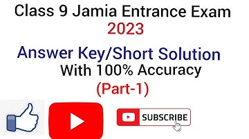 Class 9th Jamia Entrance Exam 2023 Answer Key/Shortest, fastest, Solution with 100% Accuracy(Part-1)