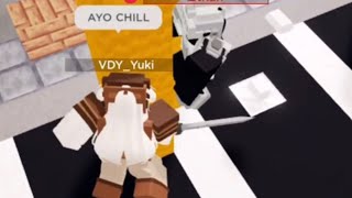 Mobile sweat DESTROYS PC Yuzi sweat with better gear (Roblox Bedwars)
