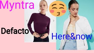 HERE&NOW WHITE JACKET #DEFACTO PURPLE HIGH NECK T-SHIRT#myntra #unboxing screenshot 4