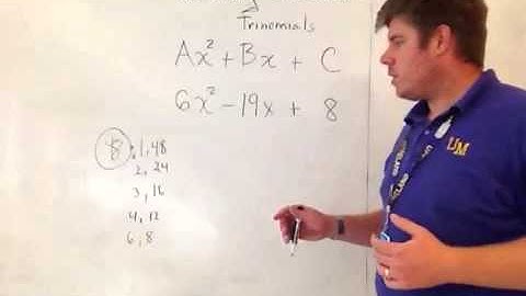 Factoring quadratic trinomials using AC method