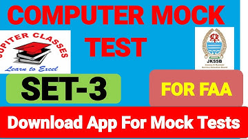 #jkssb #faa || SET-3 || MOCK TEST OF COMPUTER || JKSSB || FAA