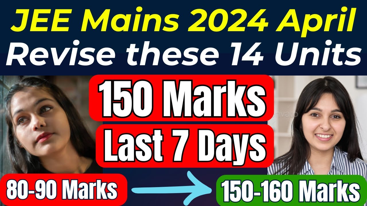 JEE Mains 2024 2nd Attempt 150+ Marks in 7 Days🔥 Most important Units