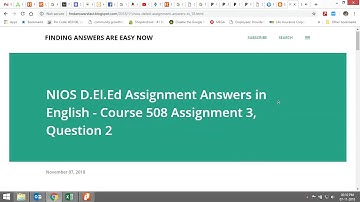 NIOS D.El.Ed Assignment Answers in English - Course 508 Assignment 3, Question 2