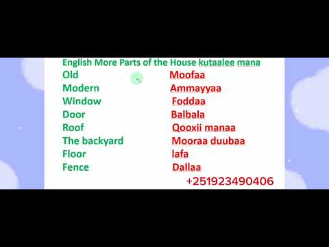 English Vocabulary Words Hiika Jechoota Learn Afaan Oromoo Amharic English Letters 