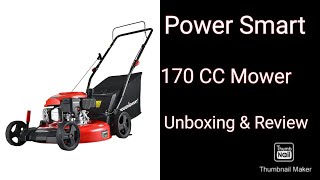 Amazon purchase: Power Smart 170CC mower unboxing and review.