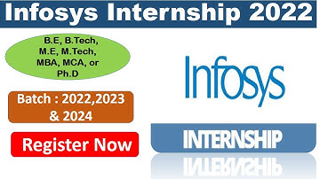 Infosys Internship 2022 Registration | 2022, 2023 & 2024 Batch | Summer Internship 2022 for freshers