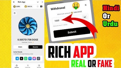 Rich App Telegram bot mining Real Or Fake 1000 Doge coin Withdrawal | Rich app telegram bot