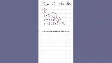 Math trick: How to add up consecutive odd numbers