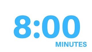 8 Minute -  Simple Countdown Timer - Blue Numbers