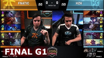 Fnatic vs H2K Gaming Game 1 | Finals EU LCS Regional Qualifier for S7 Worlds 2017 | FNC vs H2K G1