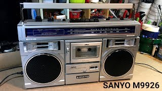 Sanyo M 9800 Portable AM FM Stereo Radio Cassette Recorder (TAPE WON'T SPIN)