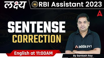 RBI Assistant 2023 | English | Sentense Correction (PRE + MAINS LEVEL)